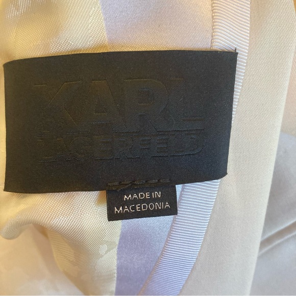 KARL LAGERFELD Cream White Wool Blend Blazer - Picture 5 of 12